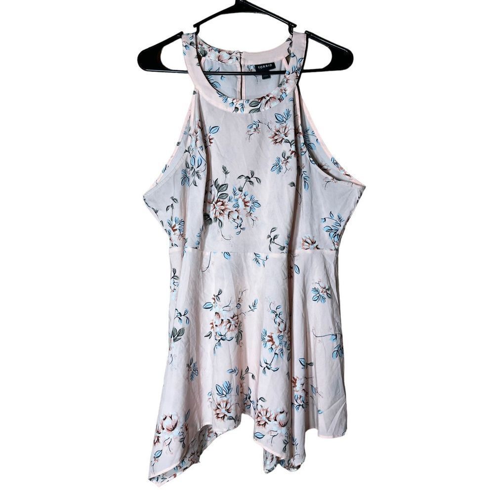 Torrid Babydoll Challis Goddess Neck Sleeveless Blouse Size 1